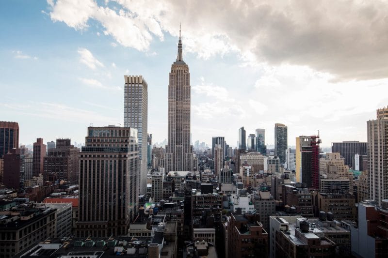 a view of the Empire State Building from afar.