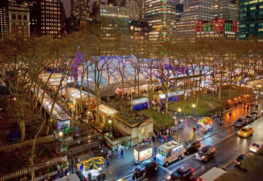 Bryant Park's Winter Village is filled with shopping, fun and an outdoor ice skating rink.