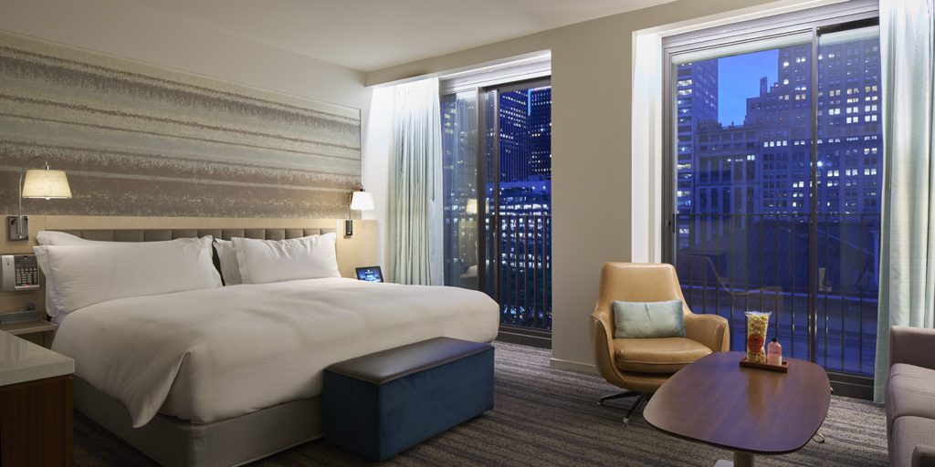 A hotel room near the Empire State Building